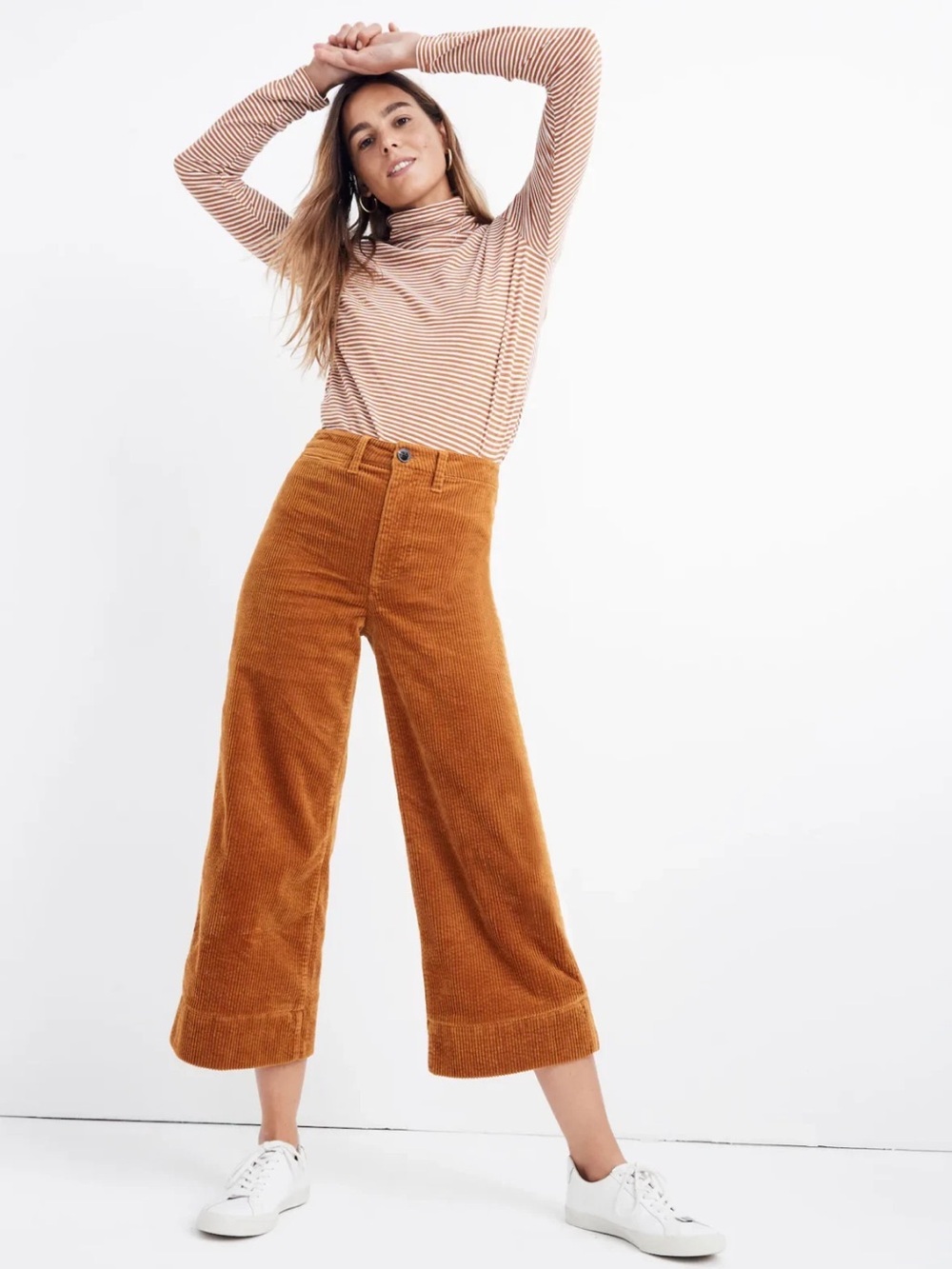 MADEWELL Slim Emmett Wide-Leg Crop Corduroy Pants Size 28 - Picture 15 of 15